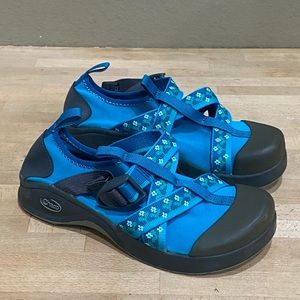 Chaco Waterproof Shoes Kids Size 4 Blue Side Buckle Outdoor Hiking  Rubber Toe